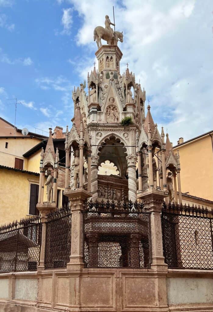 Verona Scaliger Tomb Medieval Gothic Sculpture And Decorative Wrought Iron Fence