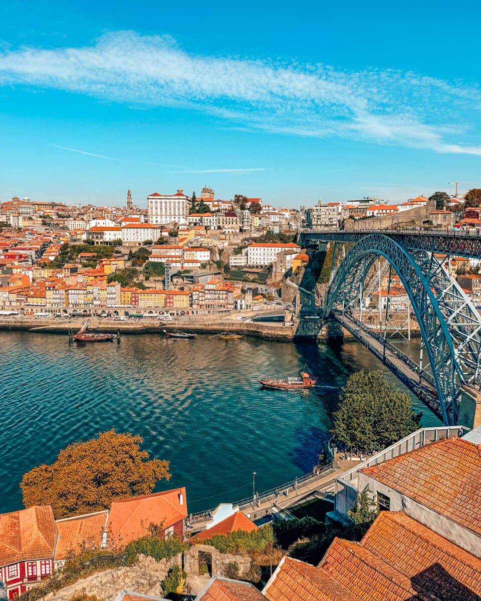 The Luis I Bridge in Porto during sunset, one of the best places to see in Porto