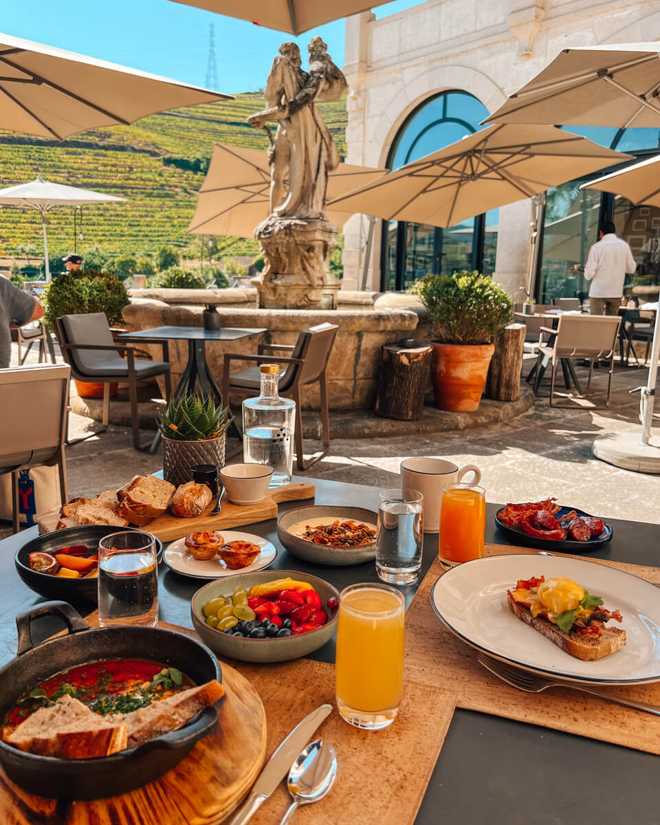 breakfast spread at the six senses Douro valley hotel
