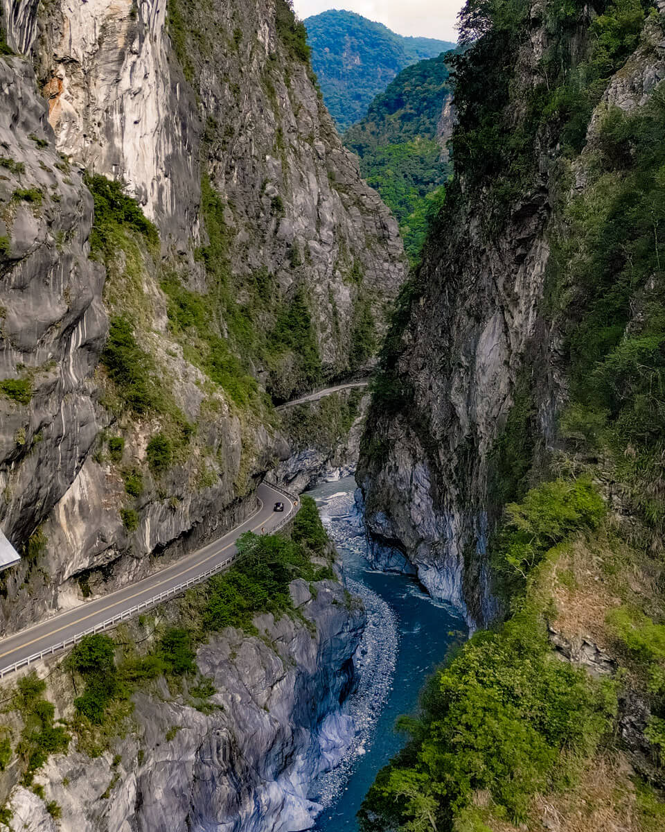 The Tunnel of Nine Turns is one of the most beautiful places in the Taroko Gorge and can't be missed on your Taiwan Road Trip Itinerary