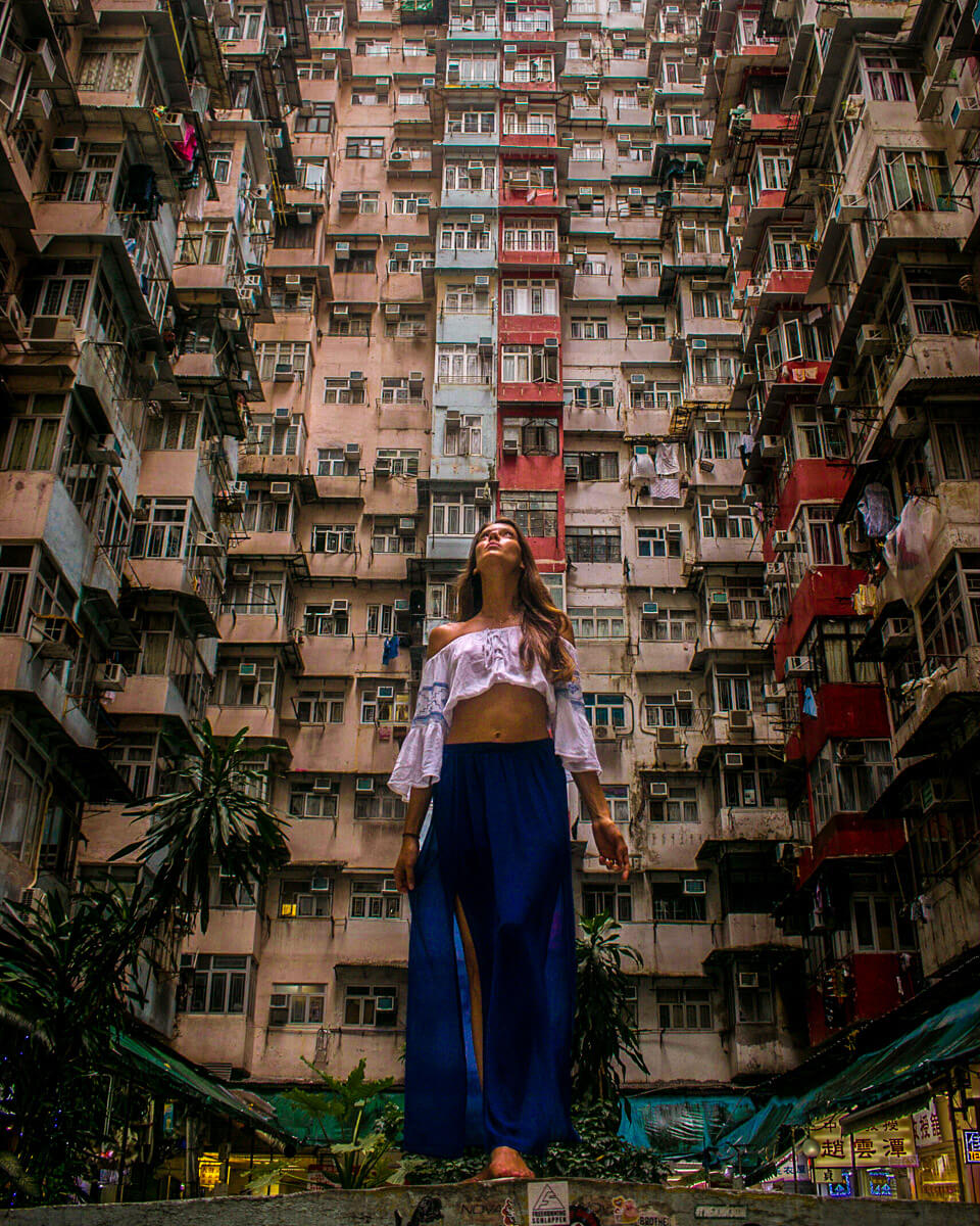 a famous photo spot in Hong Kong, the monster building of quarry bay