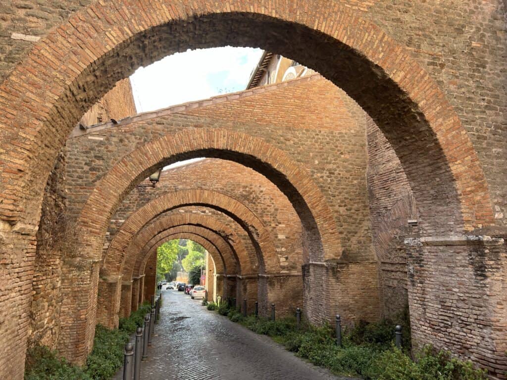 Rome Case Romane Ancient Roman Arches Above Ancient Roman Houses Giovanni E Paolo Church Early Christian