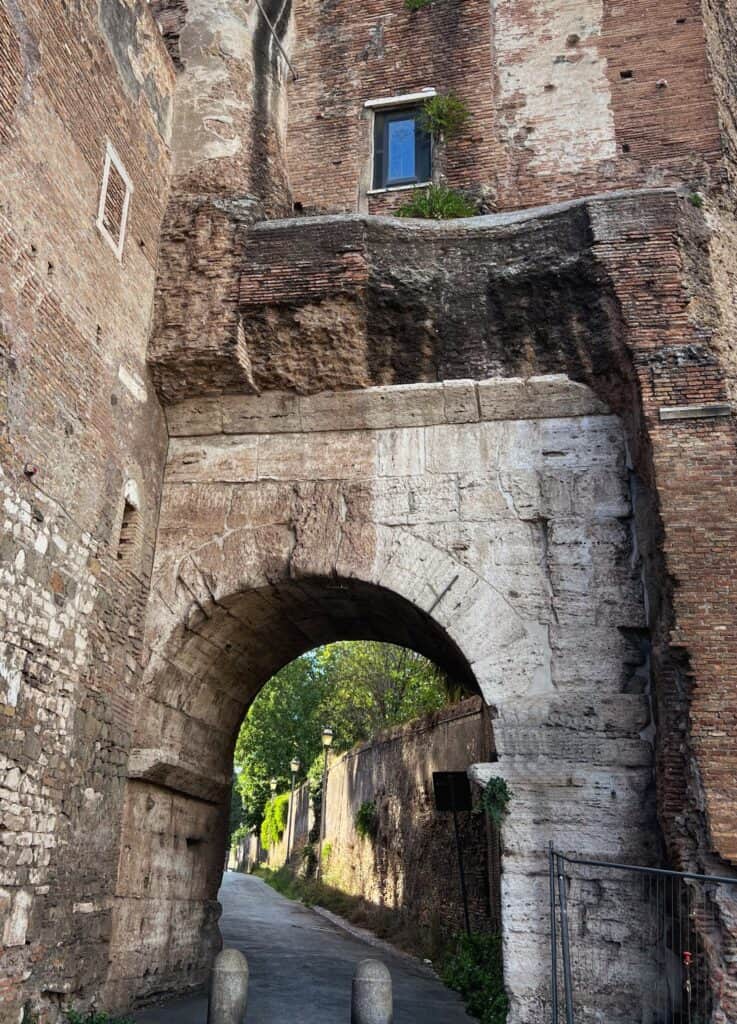 Rome Arch of Dolabella Celio Park Part Of Ancient Extension Of Claudian Aqueduct