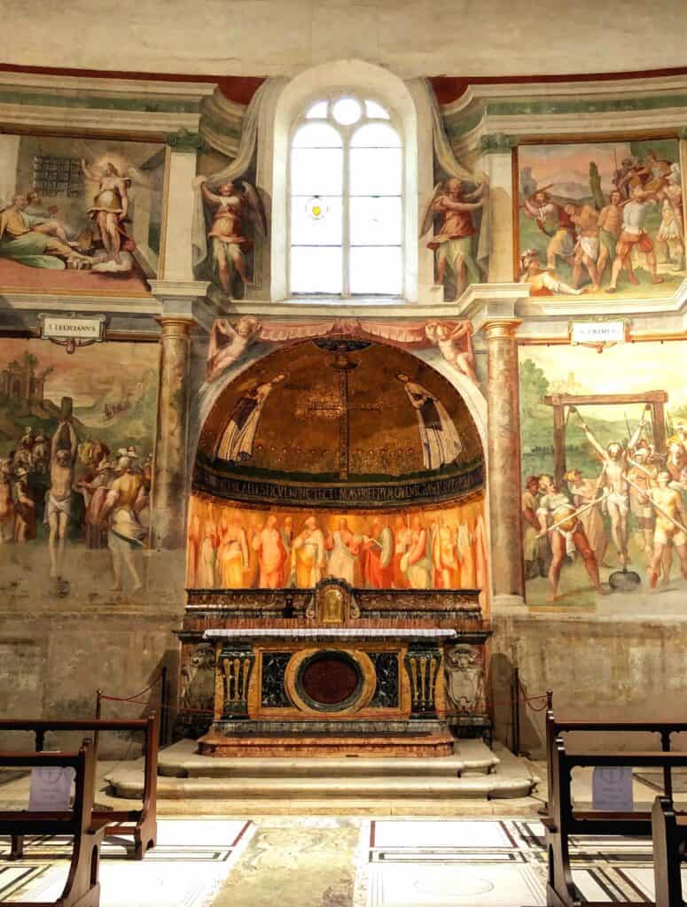 Santo Stefano Round Church Rome Small Chapel With Mosaics And Frescoes