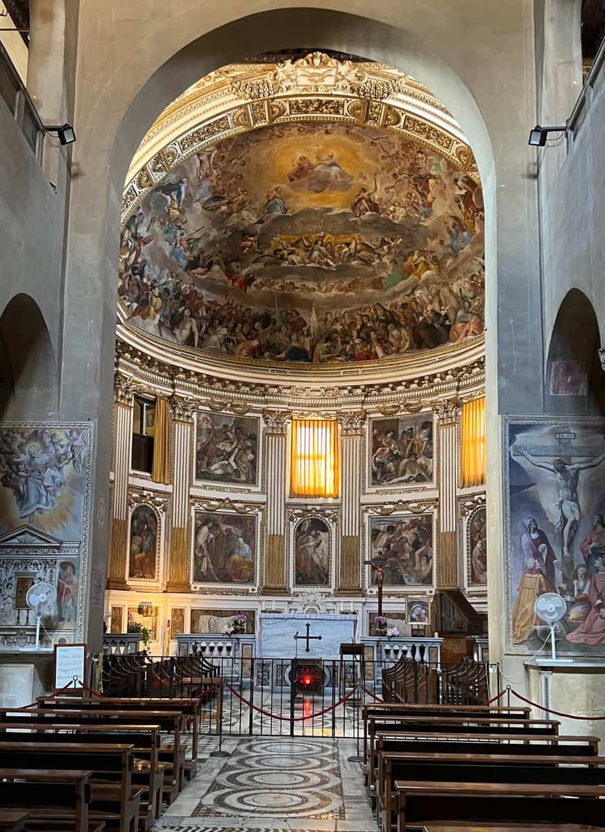 Santi Quattro Coronati Early Christian Church Basilica Rome Interior Apse Alter With Frescoes