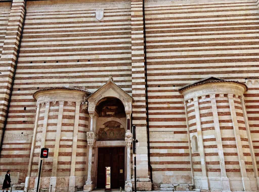 Verona Duomo Side View Striped Facade Romanesque Architecture
